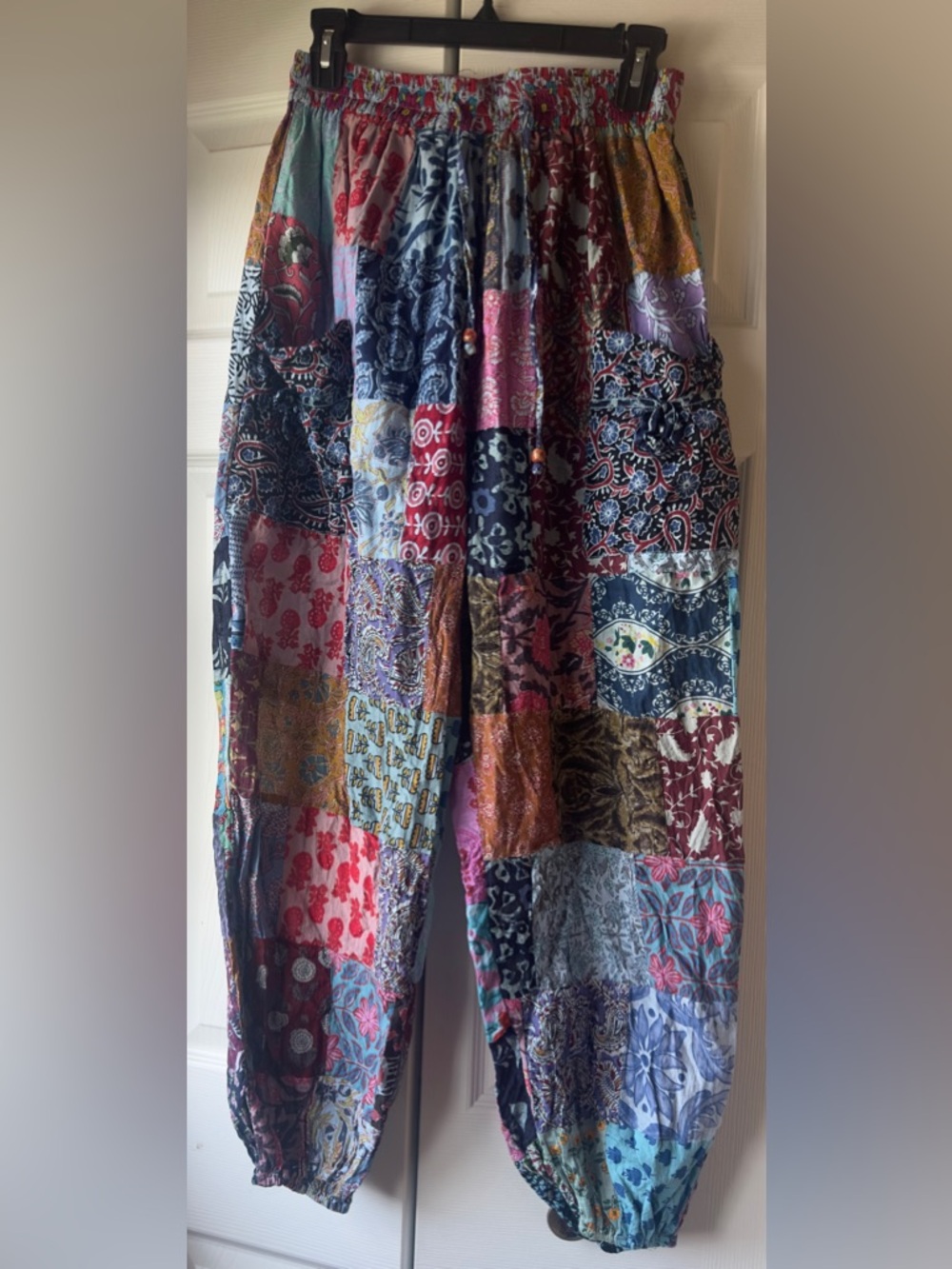Hippie Forever Patchwork Harem Pants Womens Free Size Cotton Boho Jogger Multi